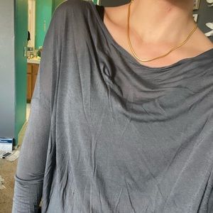Brandy Melville Gray Batwing Sweater Top